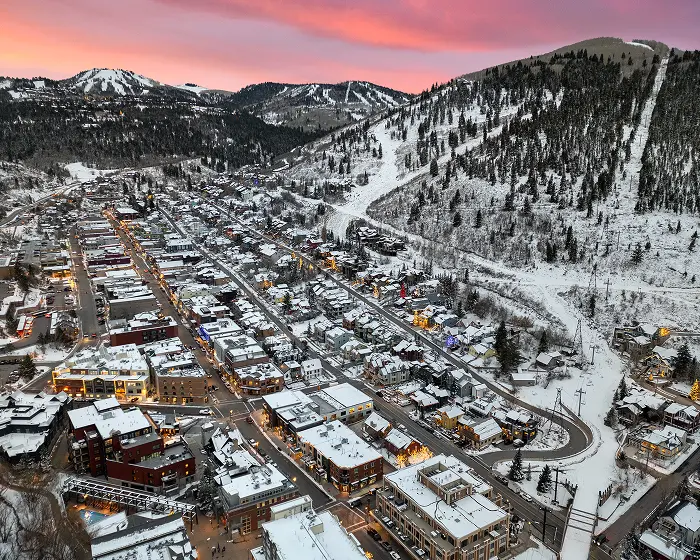 overview of snowy Park City